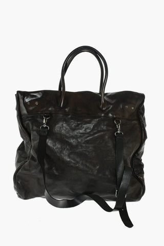 Vintage Effect Leather CHELSEA Maxi Tote Bag