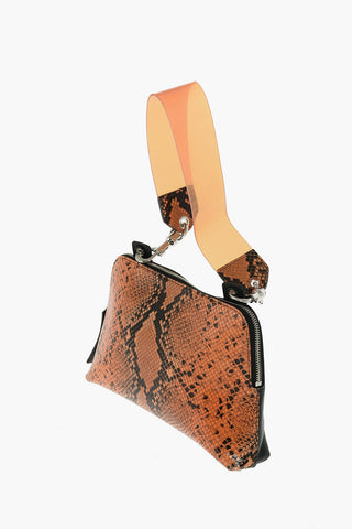 Snake Printed Leather Crossbody Bag