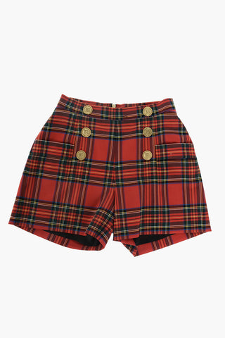 Double-breasted Tartan Virgin Wool Shorts