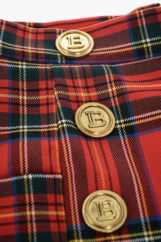 Double-breasted Tartan Virgin Wool Shorts