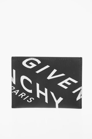 Portacarte in pelle con logo stampato