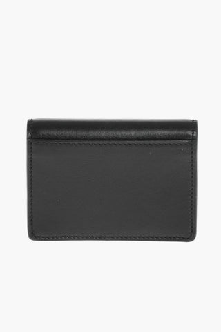 logo printed leather card holder