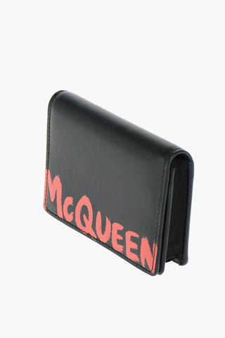 logo printed leather card holder