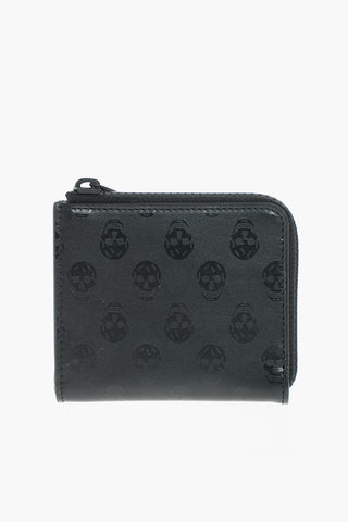 leather card holder with zip closure