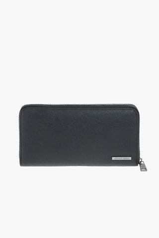 JEANS faux leather wallet with zip closure