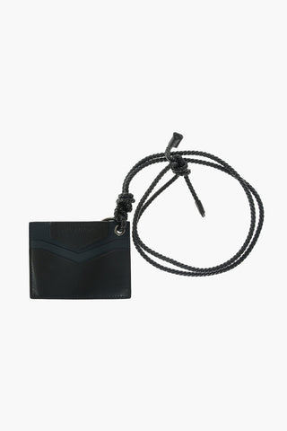 leather neck card holder