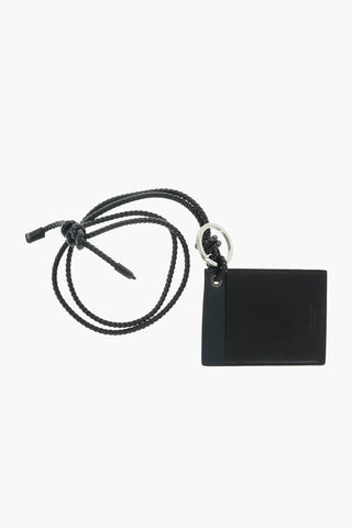 leather neck card holder