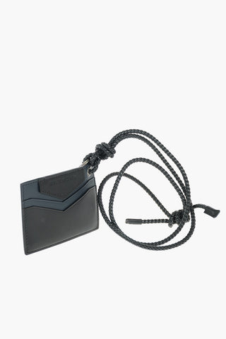 leather neck card holder