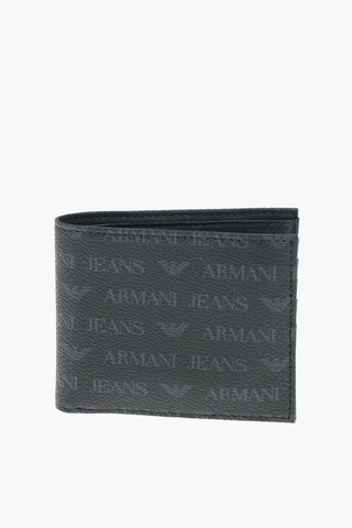 JEANS all over logo faux leather wallet