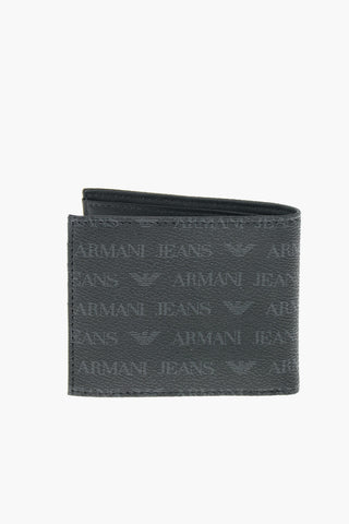 JEANS all over logo faux leather wallet