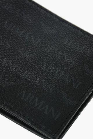 JEANS all over logo faux leather wallet