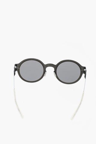 MAISON MARGIELA python effect round sunglasses