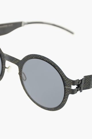MAISON MARGIELA python effect round sunglasses