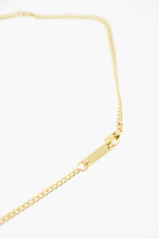 Gold-Tone Metal Necklace with Lighter Holder Pendant