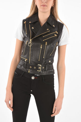 COUTURE Biker Leather Vest KATE Multipocket