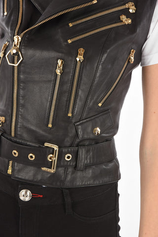 COUTURE Biker Leather Vest KATE Multipocket