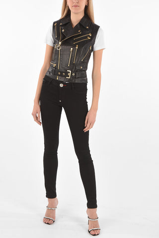 COUTURE Biker Leather Vest KATE Multipocket
