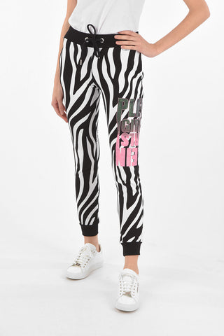 COUTURE Printed Joggers ZEBRA with SIde Glittery Logo