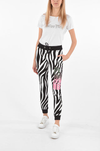 COUTURE Printed Joggers ZEBRA with SIde Glittery Logo