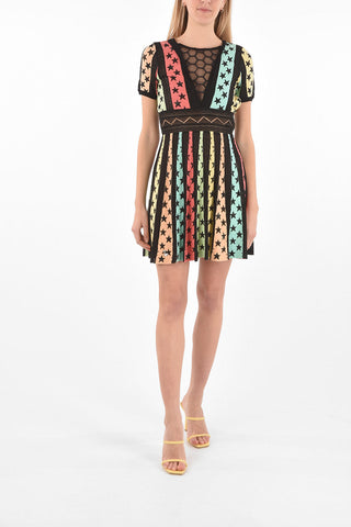 COUTURE EST.1978 stars embroidered mini Empire Dress with sheer details