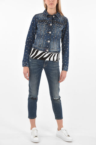 COUTURE EST.1978 Denim CRYSTALS MIND Crop Jacket