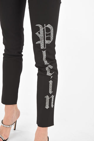 COUTURE EST.1978 Double-pleated CRYSTAL Logo Pants