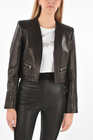 COUTURE Leather Jacket ELEGANT with embossed Details