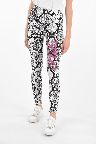COUTURE Printed Leggings PYTHON with Rhinestoned Logo