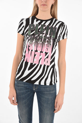 COUTURE EST.1978 Zebra Patterned PLEIN GIRLS T-Shirt