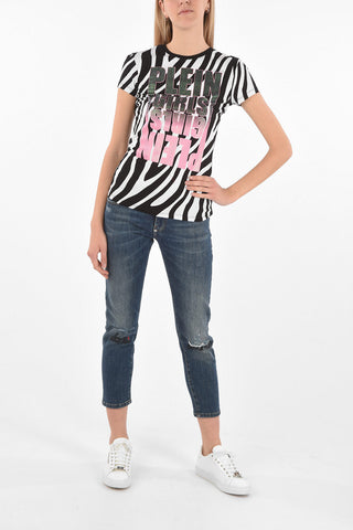 COUTURE EST.1978 Zebra Patterned PLEIN GIRLS T-Shirt