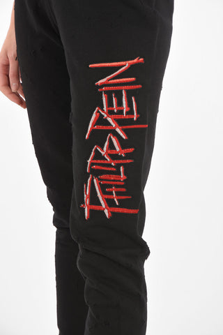 COUTURE Embroidered Logo DESTROYED Joggers