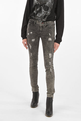 slim fit MENTE APERTA jeans with studs profile