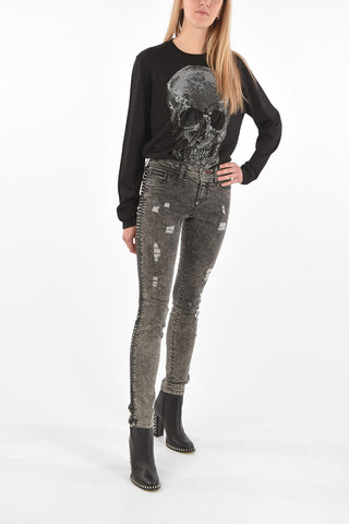 slim fit MENTE APERTA jeans with studs profile