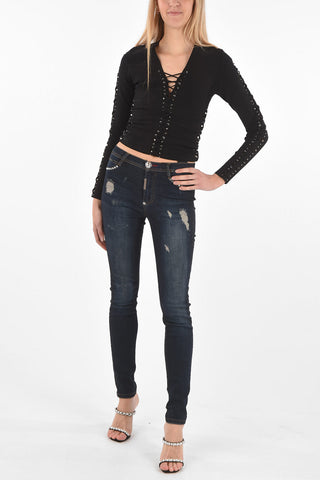 Dèlavè skinny fit CRYSTAL Distressed Denims