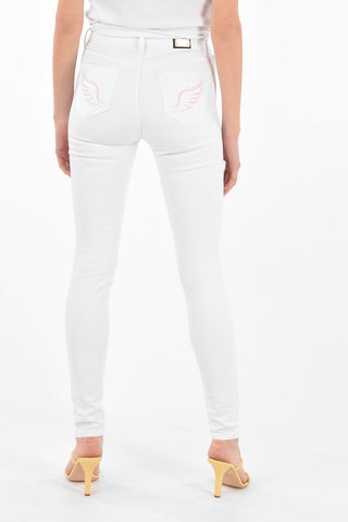 COUTURE Jeggings a vita alta ANGEL Con ricamo ali