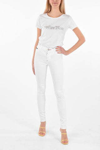 COUTURE Jeggings a vita alta ANGEL Con ricamo ali
