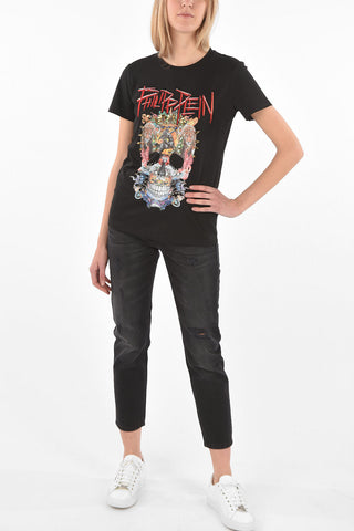COUTURE EST.1978 Crew Neck Printed T-Shirt with Crystals