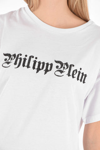 COUTURE Crewneck T-shirt SS SKULL with Rhinestoned Logo