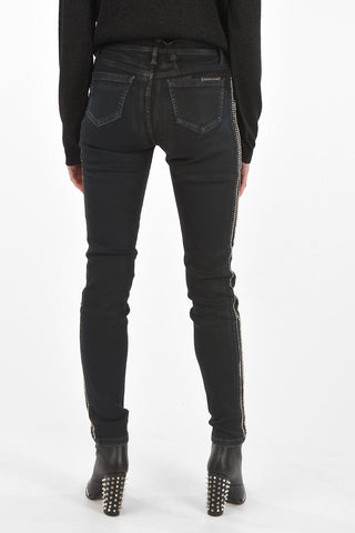 jeans distressed con profilo gioiello