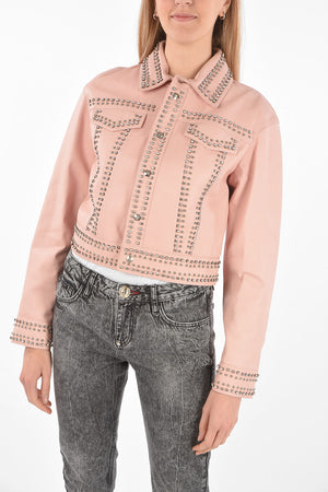 COUTURE Leather Bomber CRYSTAL embellished with crystals and studs
