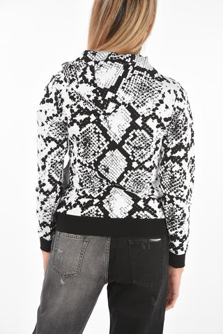 COUTURE EST.1978 python effect sweatshirt with hood