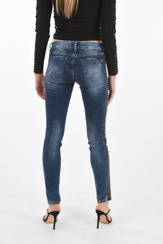distressed SOMETIMES slim fit jeans with studs profile