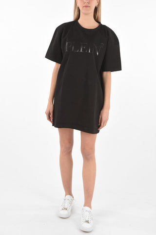 COUTURE T-shirt Dress DESTROYED with Embossed Logo Print