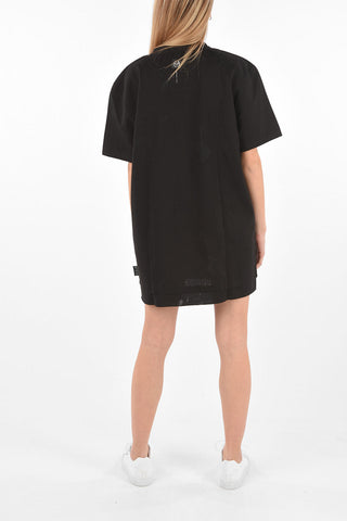 COUTURE T-shirt Dress DESTROYED with Embossed Logo Print