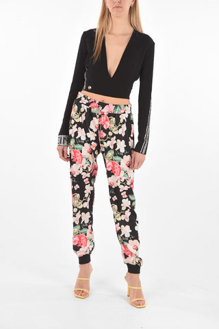COUTURE EST.1978 floral patterned pants with drawstring waist