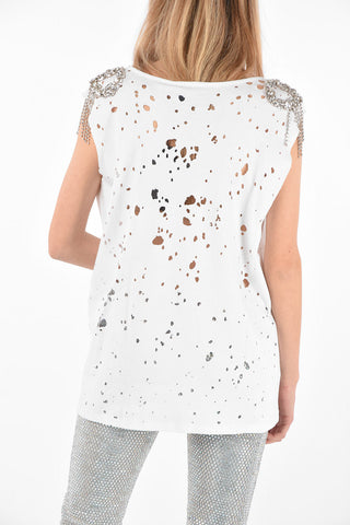 COUTURE EST.1978 top effetto vintage con strass