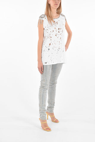 COUTURE EST.1978 top effetto vintage con strass
