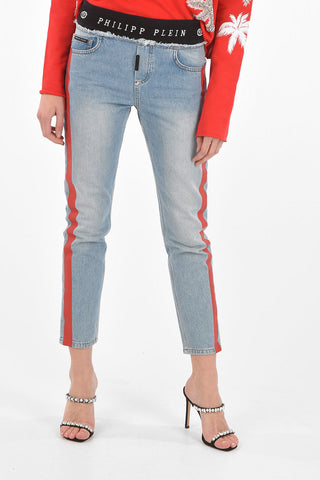 boyfriend fit jeans with contrasting side bands