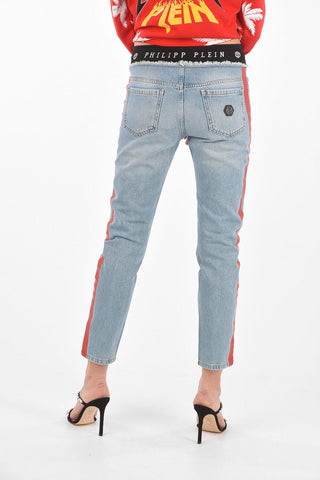 boyfriend fit jeans with contrasting side bands
