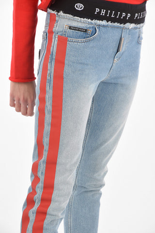 boyfriend fit jeans with contrasting side bands